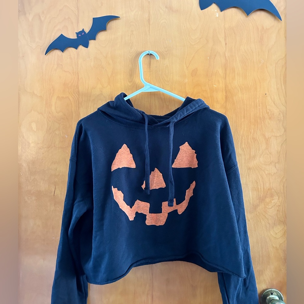 Black craft cult cropped pumpkin  hoodie